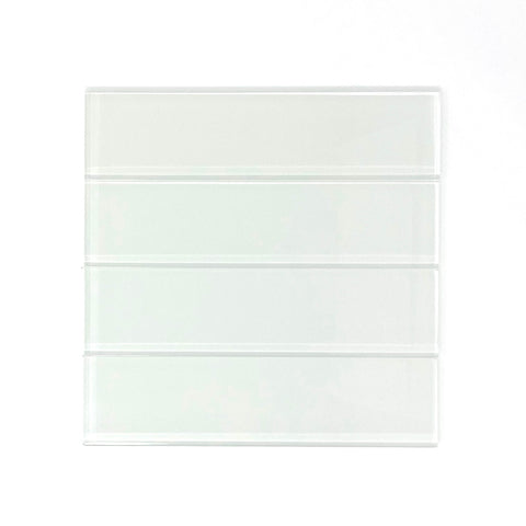 2 x 8 White Glass Subway Tile -  Rainbow Series
