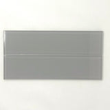 3 X 12 Mist Gray Glass Subway Tile - Rainbow Series