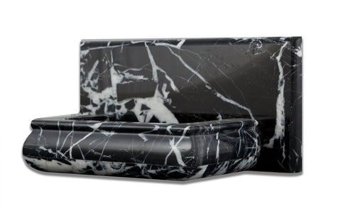 Black Marquina Marble Hand-Made Custom Soap Holder - Soap Dish - Polished