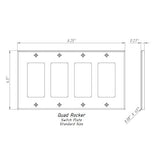 Walnut Travertine Quadruple Rocker Switch Wall Plate / Switch Plate / Cover - Honed