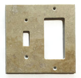 Walnut Travertine Toggle Rocker Switch Wall Plate / Switch Plate / Cover - Honed