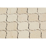Crema Marfil Marble Polished Lantern Arabesque Mosaic Tile - American Tile Depot - Commercial and Residential (Interior & Exterior), Indoor, Outdoor, Shower, Backsplash, Bathroom, Kitchen, Deck & Patio, Decorative, Floor, Wall, Ceiling, Powder Room - 2