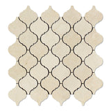 Crema Marfil Marble Polished Lantern Arabesque Mosaic Tile - American Tile Depot - Commercial and Residential (Interior & Exterior), Indoor, Outdoor, Shower, Backsplash, Bathroom, Kitchen, Deck & Patio, Decorative, Floor, Wall, Ceiling, Powder Room - 1