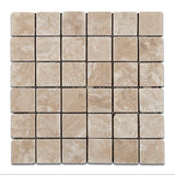 2 X 2 Durango Cream Travertine Tumbled Mosaic Tile
