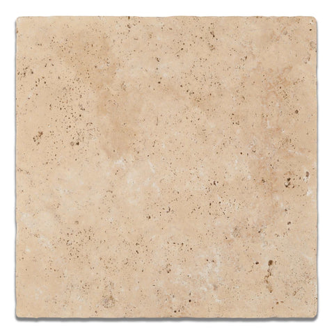 12 X 12 Ivory Travertine Tumbled Field Tile - American Tile Depot - Shower, Backsplash, Bathroom, Kitchen, Deck & Patio, Decorative, Floor, Wall, Ceiling, Powder Room, Indoor, Outdoor, Commercial, Residential, Interior, Exterior