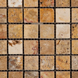 1 X 1 Scabos Travertine Tumbled Mosaic Tile