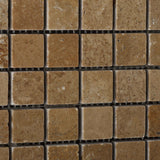 1 X 1 Noce Travertine Tumbled Mosaic Tile - American Tile Depot - Shower, Backsplash, Bathroom, Kitchen, Deck & Patio, Decorative, Floor, Wall, Ceiling, Powder Room, Indoor, Outdoor, Commercial, Residential, Interior, Exterior