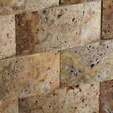 2 X 4 Scabos Travertine Honed CNC Arched 3-D Brick Mosaic Tile
