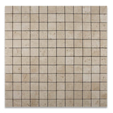2 X 2 Ivory Travertine Tumbled Mosaic Tile