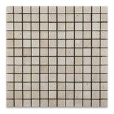 1 X 1 Ivory Travertine Tumbled Mosaic Tile - American Tile Depot - Shower, Backsplash, Bathroom, Kitchen, Deck & Patio, Decorative, Floor, Wall, Ceiling, Powder Room, Indoor, Outdoor, Commercial, Residential, Interior, Exterior