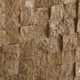 1 X 1 Noce Travertine Split-Faced Mosaic Tile - American Tile Depot - Shower, Backsplash, Bathroom, Kitchen, Deck & Patio, Decorative, Floor, Wall, Ceiling, Powder Room, Indoor, Outdoor, Commercial, Residential, Interior, Exterior