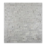 1 X 2 Carrara White Marble Split-Faced Mosaic Tile - American Tile Depot - Shower, Backsplash, Bathroom, Kitchen, Deck & Patio, Decorative, Floor, Wall, Ceiling, Powder Room, Indoor, Outdoor, Commercial, Residential, Interior, Exterior