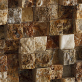 1 X 1 Scabos Travertine HI-LOW Split-Faced Mosaic Tile - American Tile Depot - Shower, Backsplash, Bathroom, Kitchen, Deck & Patio, Decorative, Floor, Wall, Ceiling, Powder Room, Indoor, Outdoor, Commercial, Residential, Interior, Exterior