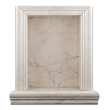 White Pearl Marble Hand-Made Custom Shampoo Niche / Shelf - LARGE - Polished