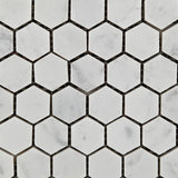 Carrara White Marble Honed 1" Mini Hexagon Mosaic Tile - American Tile Depot - Commercial and Residential (Interior & Exterior), Indoor, Outdoor, Shower, Backsplash, Bathroom, Kitchen, Deck & Patio, Decorative, Floor, Wall, Ceiling, Powder Room - 2