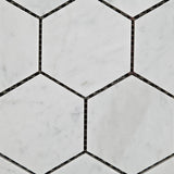 Carrara White Marble Polished 3" Hexagon Mosaic Tile - American Tile Depot - Commercial and Residential (Interior & Exterior), Indoor, Outdoor, Shower, Backsplash, Bathroom, Kitchen, Deck & Patio, Decorative, Floor, Wall, Ceiling, Powder Room - 2