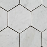 Carrara White Marble Polished 3" Hexagon Mosaic Tile - American Tile Depot - Commercial and Residential (Interior & Exterior), Indoor, Outdoor, Shower, Backsplash, Bathroom, Kitchen, Deck & Patio, Decorative, Floor, Wall, Ceiling, Powder Room - 3