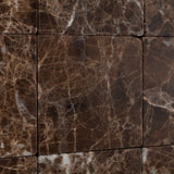 4 X 4 Emperador Dark Marble Tumbled Field Tile