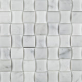 Carrara White Marble Polished 3D Small Bread Mosaic Tile - American Tile Depot - Commercial and Residential (Interior & Exterior), Indoor, Outdoor, Shower, Backsplash, Bathroom, Kitchen, Deck & Patio, Decorative, Floor, Wall, Ceiling, Powder Room - 2