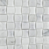 Carrara White Marble Polished 3D Small Bread Mosaic Tile - American Tile Depot - Commercial and Residential (Interior & Exterior), Indoor, Outdoor, Shower, Backsplash, Bathroom, Kitchen, Deck & Patio, Decorative, Floor, Wall, Ceiling, Powder Room - 3