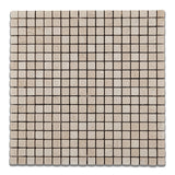 5/8 X 5/8 Crema Marfil Marble Tumbled Mosaic Tile