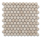 Crema Marfil Marble Tumbled 1" Mini Hexagon Mosaic Tile - American Tile Depot - Commercial and Residential (Interior & Exterior), Indoor, Outdoor, Shower, Backsplash, Bathroom, Kitchen, Deck & Patio, Decorative, Floor, Wall, Ceiling, Powder Room - 1