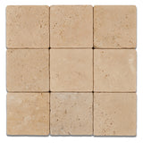 4 X 4 Ivory Travertine Tumbled Field Tile - American Tile Depot - Commercial and Residential (Interior & Exterior), Indoor, Outdoor, Shower, Backsplash, Bathroom, Kitchen, Deck & Patio, Decorative, Floor, Wall, Ceiling, Powder Room - 1