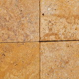 6 X 6 Gold / Yellow Travertine Tumbled Field Tile - American Tile Depot - Commercial and Residential (Interior & Exterior), Indoor, Outdoor, Shower, Backsplash, Bathroom, Kitchen, Deck & Patio, Decorative, Floor, Wall, Ceiling, Powder Room - 3