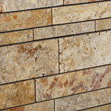 Scabos Travertine Honed Random Strip Mosaic Tile - American Tile Depot - Commercial and Residential (Interior & Exterior), Indoor, Outdoor, Shower, Backsplash, Bathroom, Kitchen, Deck & Patio, Decorative, Floor, Wall, Ceiling, Powder Room - 3