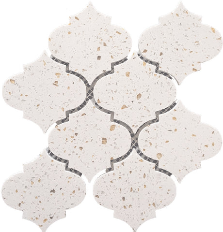 Terrazzo Gold Marble Polished 4" Morocco Mosaic Tile