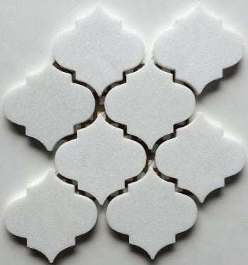 Thassos White Marble Honed 4" Morocco Mosaic Tile