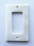 White Marble (Meram Blanc) Single Rocker Switch Wall Plate / Switch Plate / Cover - Polished - American Tile Depot - Commercial and Residential (Interior & Exterior), Indoor, Outdoor, Shower, Backsplash, Bathroom, Kitchen, Deck & Patio, Decorative, Floor, Wall, Ceiling, Powder Room - 1