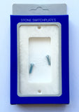 White Marble (Meram Blanc) Single Rocker Switch Wall Plate / Switch Plate / Cover - Polished