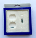 White Marble (Meram Blanc) Toggle Duplex Switch Wall Plate / Switch Plate / Cover - Polished