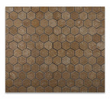 Noce Travertine 2'' Hexagon Mosaic Tile Tumbled- American Tile Depot