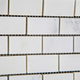 1 X 2 Oriental White / Asian Statuary Marble Polished Brick Mosaic Tile