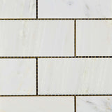 2 X 4 Oriental White / Asian Statuary Marble Polished Brick Mosaic Tile
