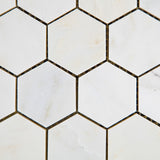 Oriental White / Asian Statuary Marble Polished 2" Hexagon Mosaic Tile - American Tile Depot - Commercial and Residential (Interior & Exterior), Indoor, Outdoor, Shower, Backsplash, Bathroom, Kitchen, Deck & Patio, Decorative, Floor, Wall, Ceiling, Powder Room - 2