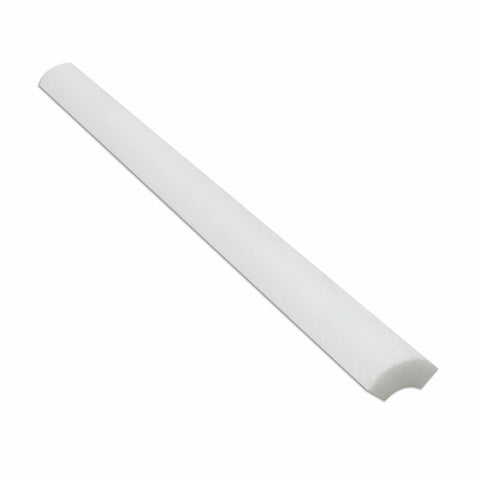 Thassos White Marble Honed Quarter - Round Trim Molding - American Tile Depot - Commercial and Residential (Interior & Exterior), Indoor, Outdoor, Shower, Backsplash, Bathroom, Kitchen, Deck & Patio, Decorative, Floor, Wall, Ceiling, Powder Room - 1