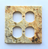 Scabos Travertine Double Duplex Switch Wall Plate / Switch Plate / Cover - Honed
