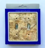 Scabos Travertine Double Toggle Switch Wall Plate / Switch Plate / Cover - Honed