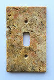 Scabos Travertine Single Toggle Switch Wall Plate / Switch Plate / Cover - Honed