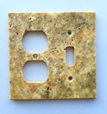 Scabos Travertine Toggle Duplex Switch Wall Plate / Switch Plate / Cover - Honed