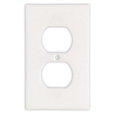 Thassos White Marble Single Duplex Switch Wall Plate / Switch Plate-Honed