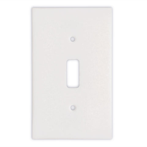 Thassos White Marble Single Toggle Switch Wall Plate / Switch Plate / Cover - Honed