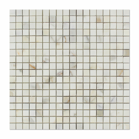 5/8 X 5/8 Calacatta Gold Marble Honed Mosaic Tile