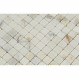 5/8 X 5/8 Calacatta Gold Marble Polished Mosaic Tile