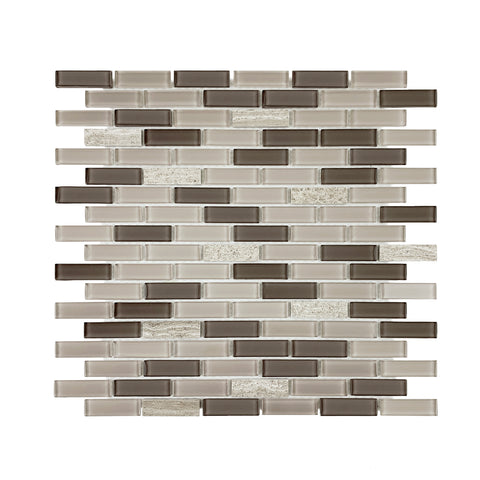 Taupe & Brown Linear Glass Mosaic Tile