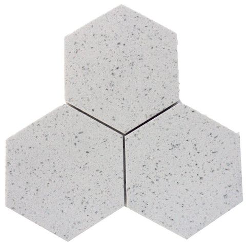 Terrazzo Silver Marble Polished 6" Hexagon Tile