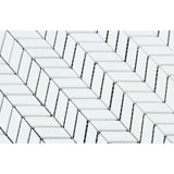 Thassos White Marble Polished Mini Chevron Mosaic Tile